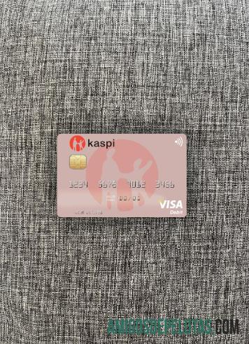 Cartão de débito Visa do Cazaquistão Kaspi Bank Photolook Front baixar para verificação